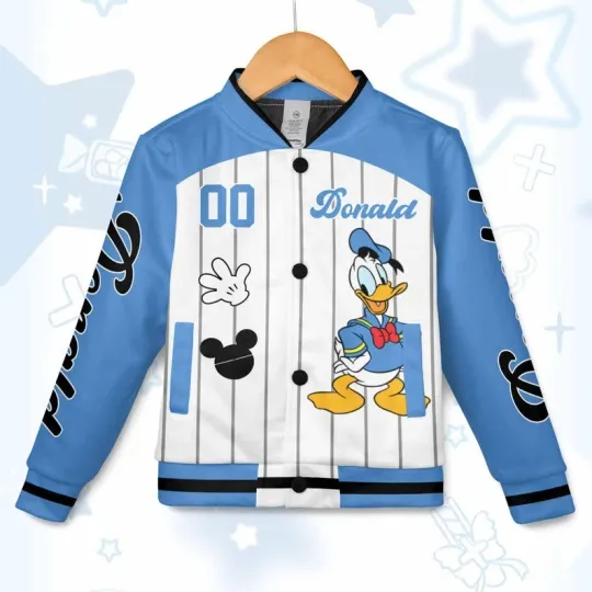 Discover Custom Donald Duck Est 1934 Birthday Gift For Fan Cartoon Duck Baseball Jacket