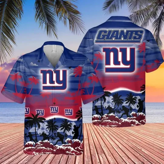 Discover New York Football Giantss Team Hawaiian Shirt Button Down Unisex
