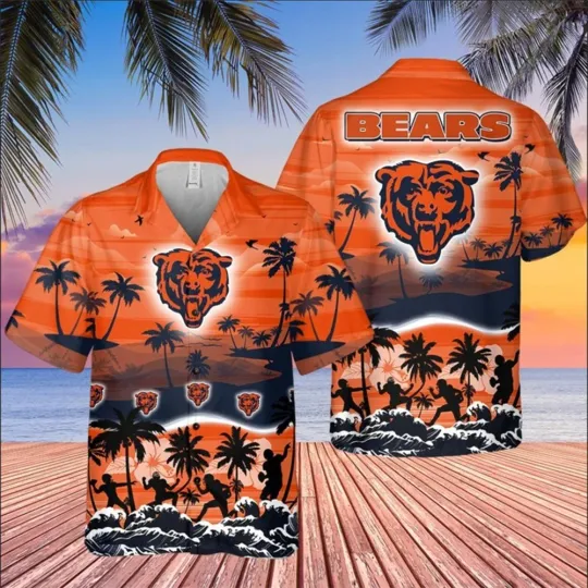Discover Chicago Football Bearss Team Hawaiian Shirt Button Down Unisex