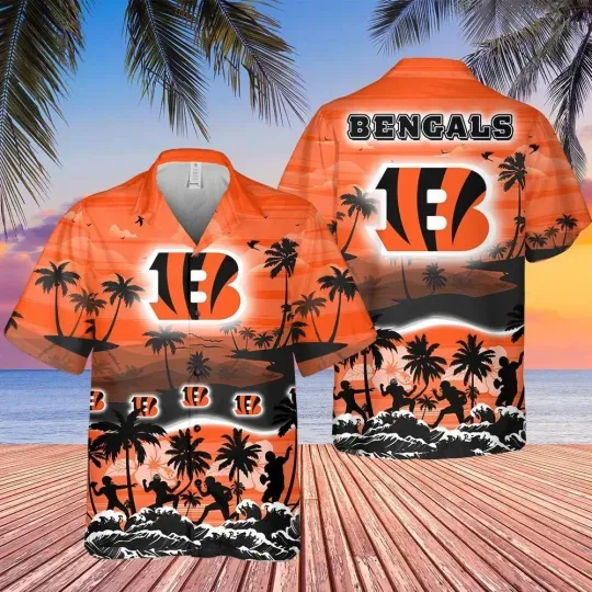 Discover Cincinnati Football Bengalss Team Hawaiian Shirt Button Down Unisex