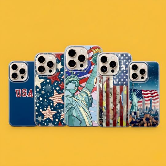 Discover USA Phone Case,  Patriotic American Flag Cover for iPhone 17 Pro Max, 16e, 15, 14, 12 , Samsung S25 Ultra, S24 FE, A56, Pixel 10 XL, 9a, 8