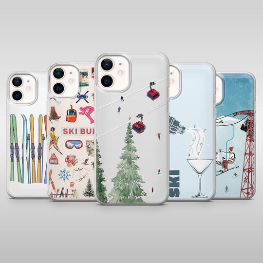 Discover Ski Phone Case Skiing Apres Ski Cover for iPhone 17Pro, 16, 15, 14, 13, 12, Samsung S25, S24, S23Fe, S22, A16, A26, A56, Pixel 10, 9Pro