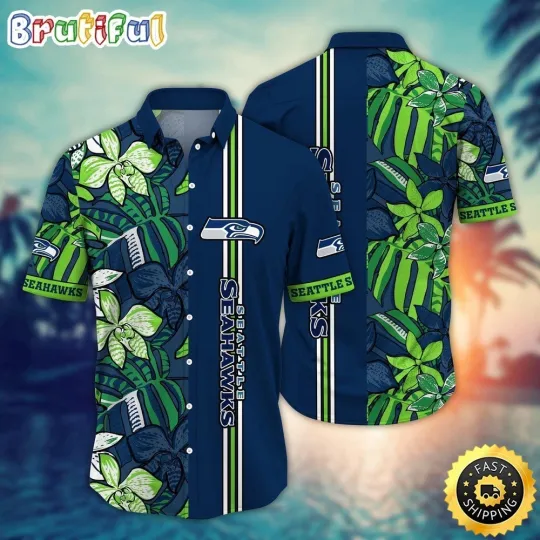 Discover Personalized Seattle Football Seahawkss Team Hawaiian Shirt Button Down Unisex