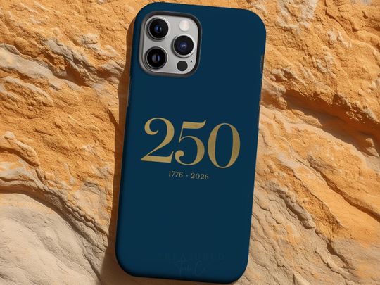 USA 250 Phone Case Navy, 1776-2026 Anniversary Cover, Minimal Patriotic Case