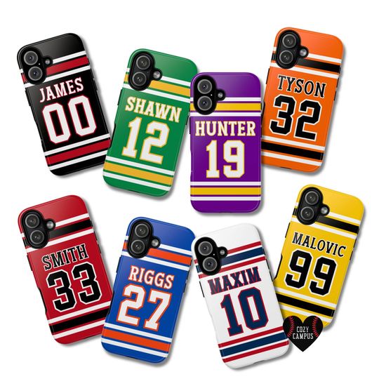 Discover Custom Sports Number Phone Case Personalized with Team Player's Jersey Number and Name for iPhone Galaxy Pixel: Gift for Football Mom or Dad