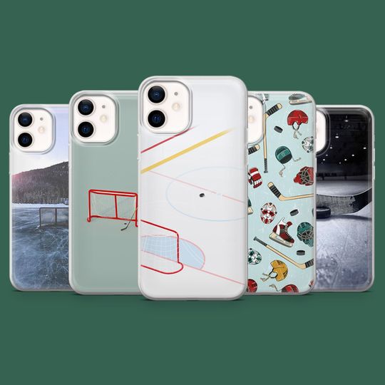 Discover Ice Hockey Phone Case Winter Sports Puck Cover for iPhone 17, 17Pro, 16, 15, 14, 13, 12, Samsung S25 S24 S23 S22 A16 A56 Pixel 10 10Pro 9A