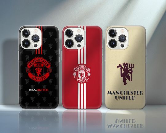 Discover Manchester United Phone Case + screen protecxtor, Football Soccer Cover for iPhone and Samsung, Sports Fan Gift, Team Logo,