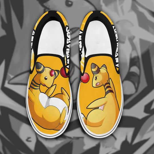 Electric Anime Slip-On Sneakers, Cartoon Shoes