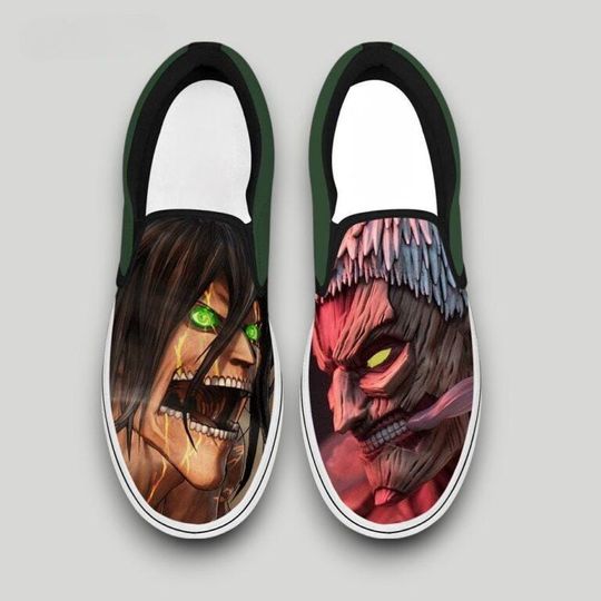 Anime Titan Battle Art Slip On Sneakers