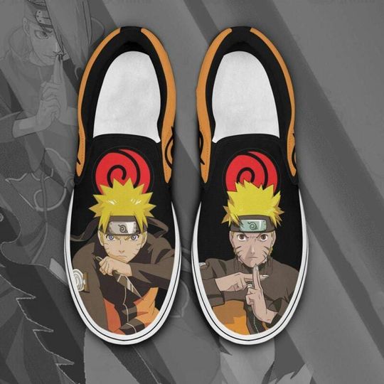 Anime Style Ninja Fan Slip On Sneakers, Hero Sneakers