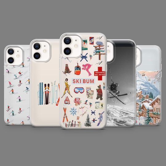 Discover Skiing Phone Case Ski Resort Winter Sports Cover for iPhone 16,15,14,13,12 SamsungS25,S24,S23FE,S22,A16,A26,A56,Pixel9Pro,8A,7