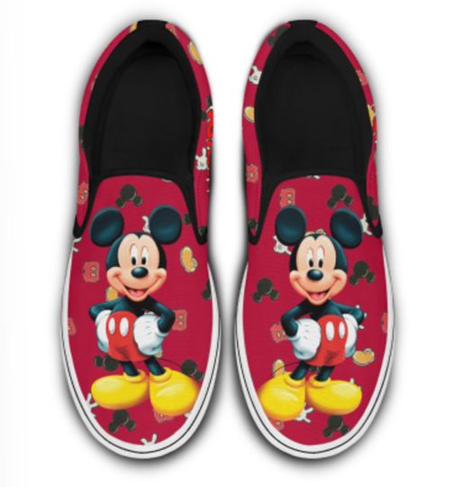 Cartoon Mouse Fan Art Slip On Sneakers, Character Sneakers