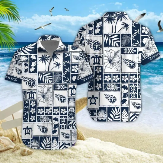 Discover Personalized Tennessee Football Titanss Team Hawaiian Shirt Button Down Unisex