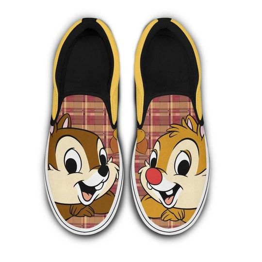 Chipmunk Cartoon Slip On Sneakers, Anime Style Sneakers