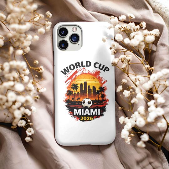 World Cup 2026 Miami Phone Case, Soccer Fan iPhone Case, Miami World Cup Design, Football 2026 Case, USA Soccer Gift