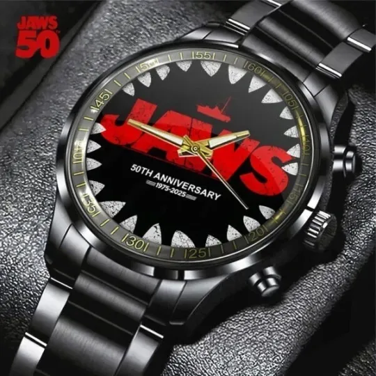 Discover Jaws 50th Anniversary Black Stainless Steel Watch Gift