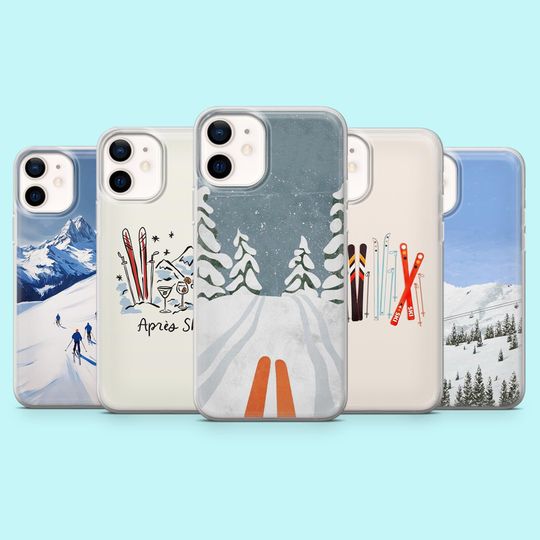 Discover Skiing Phone Case Winter Sports Ski Cover for iPhone 17, 16, 15, 14, 13, 12 Samsung S25, S24, S23, A56, A16 Pixel 10Pro XL, 9Pro 8A