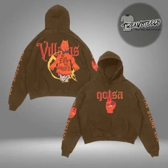 Discover Queens Of The Stone Age Exclusive Merch The Evil Has Landed Unisex 3D Hoodie