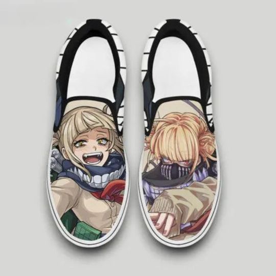 Anime Power Fighter Fan Art Slip On Sneakers, Energy Warrior Sneakers