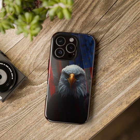 Discover American Eagle Patriotic Phone Case | USA Flag Bald Eagle Design | Tough Protective Case for iPhone & Samsung | Freedom Pride Gift