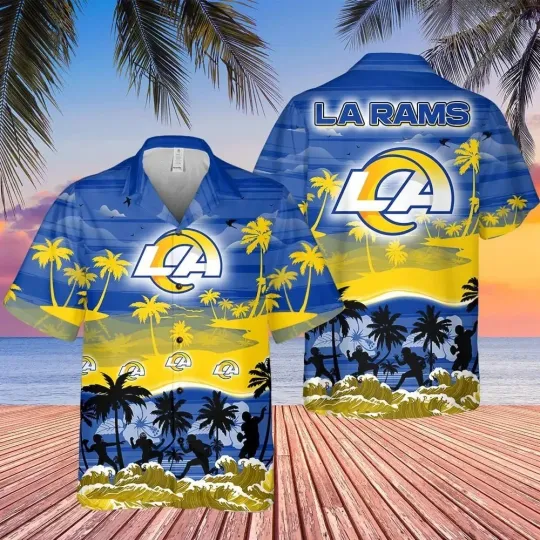 Discover Los Angeles Football Ramss Team Hawaiian Shirt Button Down Unisex