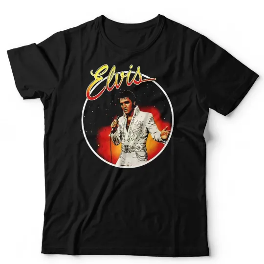 Discover Elvis Presley Print Tshirt Unisex & Kids Retro Rock N Roll Band Shirt The King