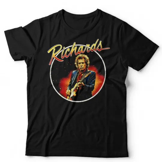 Discover Keith Richars Print Tshirt Unisex & Kids Stones Retro Band Shirt Rock N Roll
