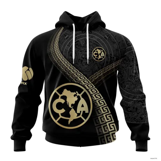 Discover Custom LIGA MX Club America Special Black And Gold Design Hoodie 2025