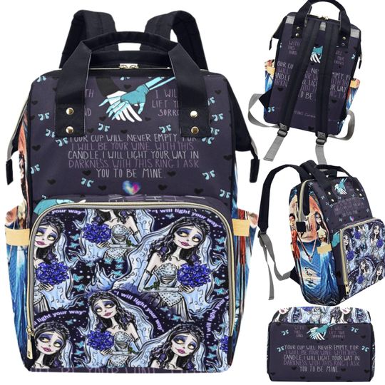 Discover Corpse Bride  Backpack  Corpse Bride Bag  Diaper Bag  Bags and Gifts  Overnight Bag  Travel Bag  Back to School  Gifts for Her