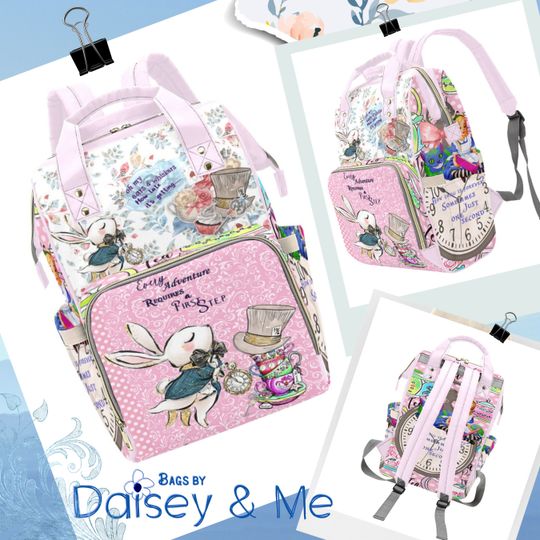 Discover Crossbody Diaper Bag  Alice in Wonderland  Computer Backpack  Backpack for Women  Cheshire Cat  Travel Bag  Alice Gift