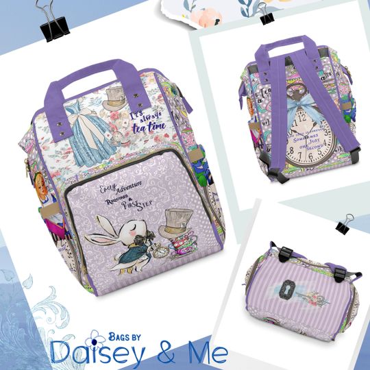 Discover Crossbody Backpack  Alice in Wonderland  Backpack for Women  Cheshire Cat  Diaper Bag Backpack  Travel Bag  Alice Gift