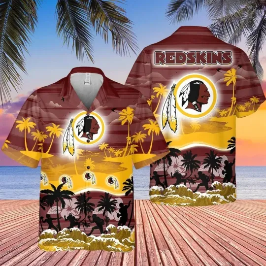 Discover Washington Football Redskinss Team Hawaiian Shirt Button Down Adult