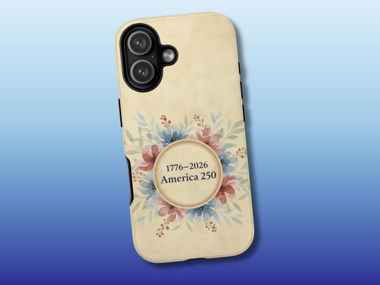 Discover America 250 floral emblem Tough Case | 1776 2026 patriotic phone cover