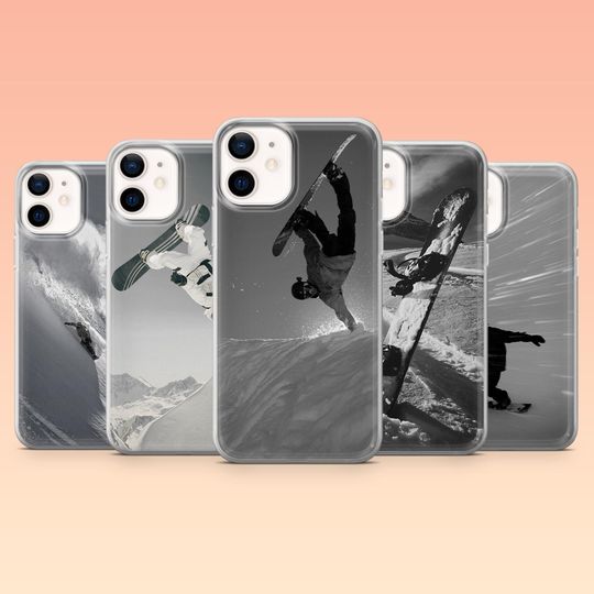 Discover Snowboard Phone Case Winter Sports Alpine Cover for iPhone 17Pro, 16, 15, 14, 13, 12, Samsung S25, S24, S23Fe, S22, A16, A26, Pixel 10, 9Pro