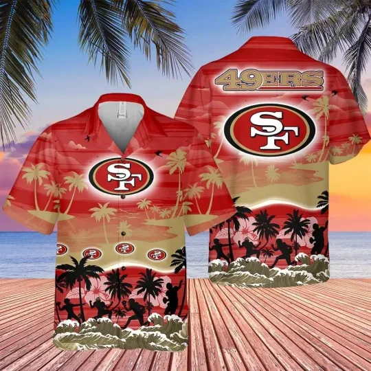 Discover San Francisco Football 49erss Team Hawaiian Shirt Button Down Adult