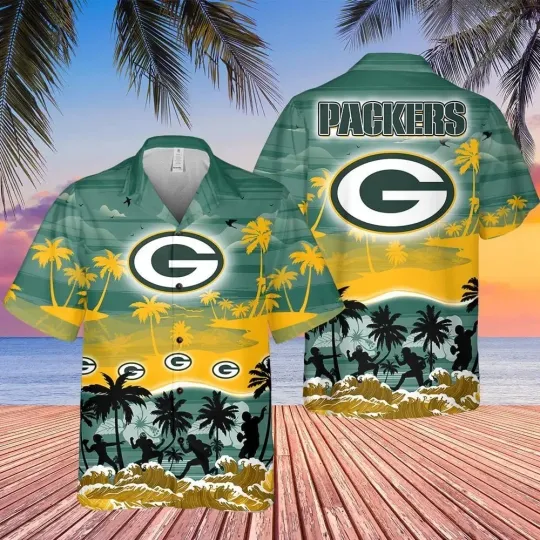 Discover Green Bay Football Packerss Team Hawaiian Shirt Button Down Unisex