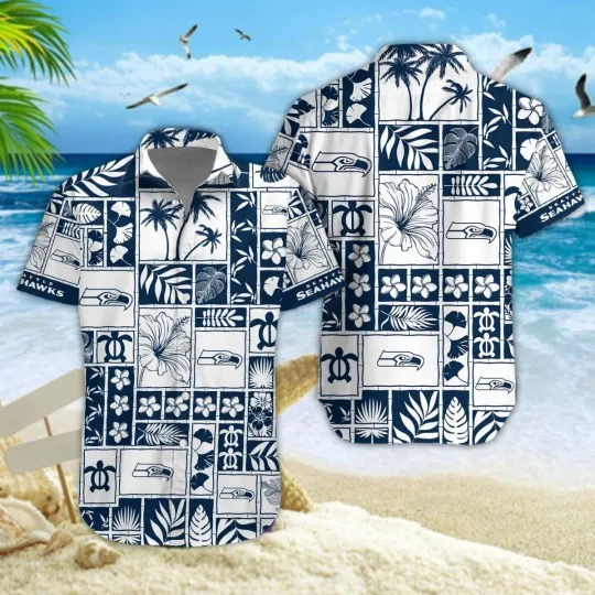 Discover Seattle Football Seahawkss Team Hawaiian Shirt Button Down Unisex