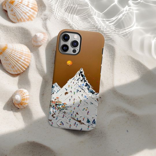 Discover Skiing Phone Case: Alps Winter Design, Protective Cover, iPhone 17, 16, 15, 14, 13, 12, 11, Plus, Pro Max, Samsung S25 S24