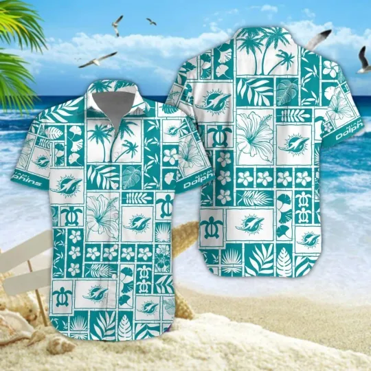 Discover Miami Football Dolphinss Team Hawaiian Shirt Button Down Unisex