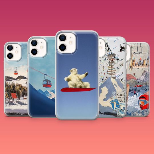 Discover Ski Phone Case Snow Skiing Course Snowboard Cover for iPhone 17 Air 17 Pro 16e 16 15  Samsung S25 S24Ultra S23FE S22 A16 Pixel 10 Pro XL 9A