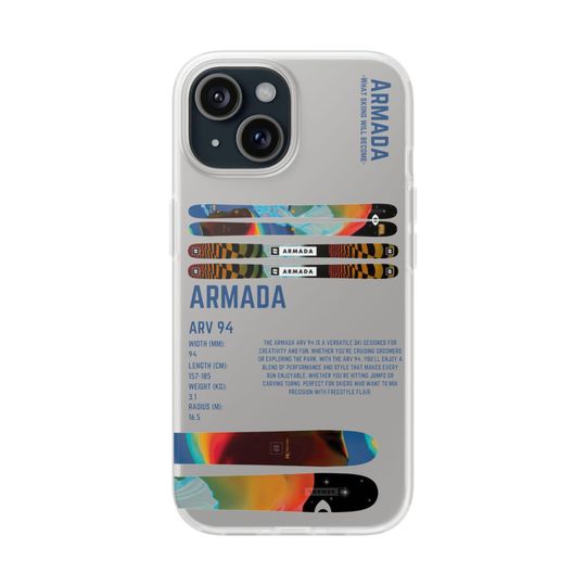 Discover Armada ARV 94 clear Skiing Phone Case Snowboard and Ski Gear Design, iPhone Protective Case, Snow Sports Gift for Skiers