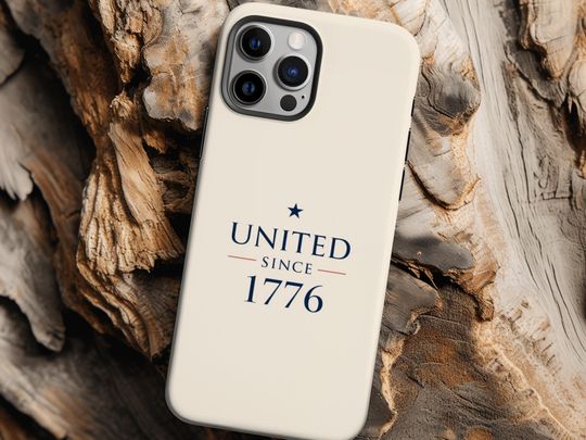Discover United Since 1776 Minimal Phone Case, USA Heritage Case, 250 Anniversary, Glossy or Matte