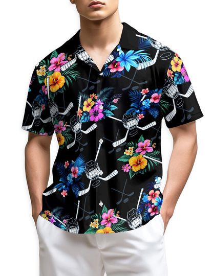Discover Hawaiian Hockey Shirt, Aloha Beach Button-Down, Unisex Summer Shirt