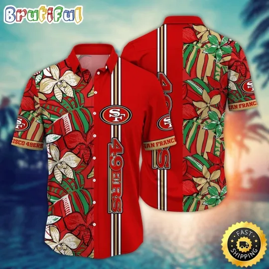 Discover San Francisco Football 49erss Team Hawaiian Shirt Button Down Adult