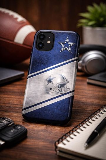 Blue n Silver Pro Football Style Phone Case  American Sports Aesthetic, Minimal n Bold Design