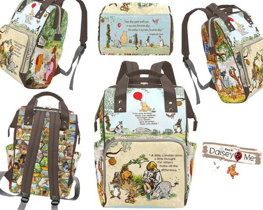 Discover Honey Bee  Winnie the Pooh  Backpack  Diaper Bag  Insulated Bag  Travel Bag for Women  Crossbody Bag for Women  Various Sizes