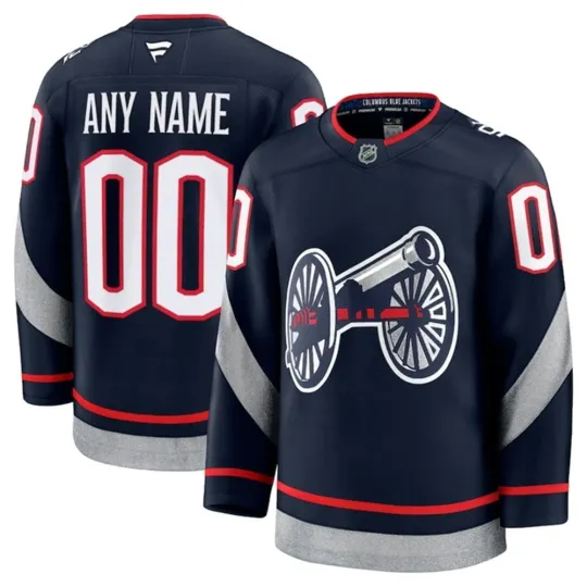 Discover Custom 2024-25 Columbus Blue Jackets Premium Edition Navy Jersey