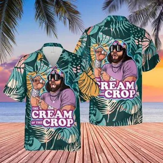 Discover Macho Man Hawaiian Shirt Short Sleeve Button Down Beach Shirt