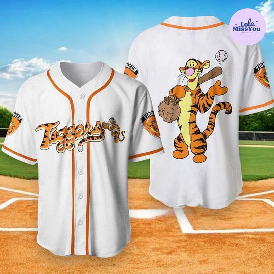 Discover Tigger Baseball Jersey, Custom Disney Tigger Shirt, Cute Tiger Sports Jersey, Matching Disney Outfit, Kids Youth Adult Gift