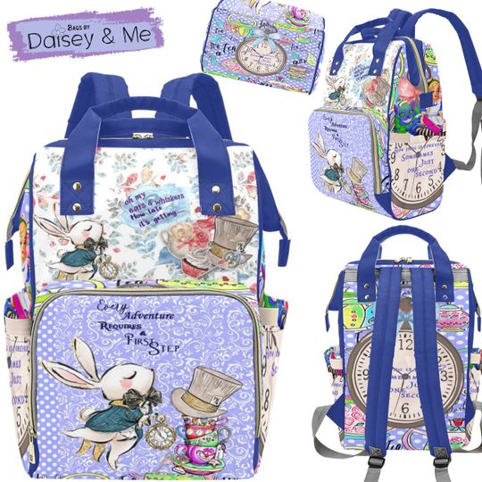 Discover Alice in Wonderland Diaper Bag Backpack, Alice Birthday Gift